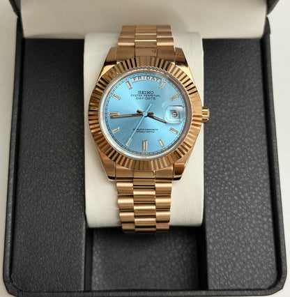 Seiko Tiffany Blue Gold Day-Date Mod