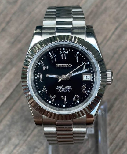 Seiko SilverBlack Arabic Mod