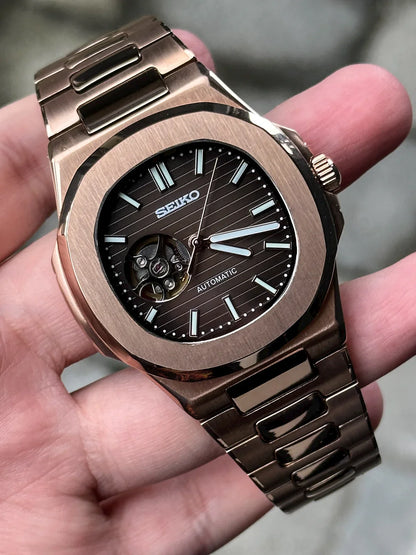 NAUTILUS MOD ROSE GOLD (Brown DIAL OPEN HEART )
