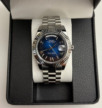 Seiko Roman Blue Datejust Mod