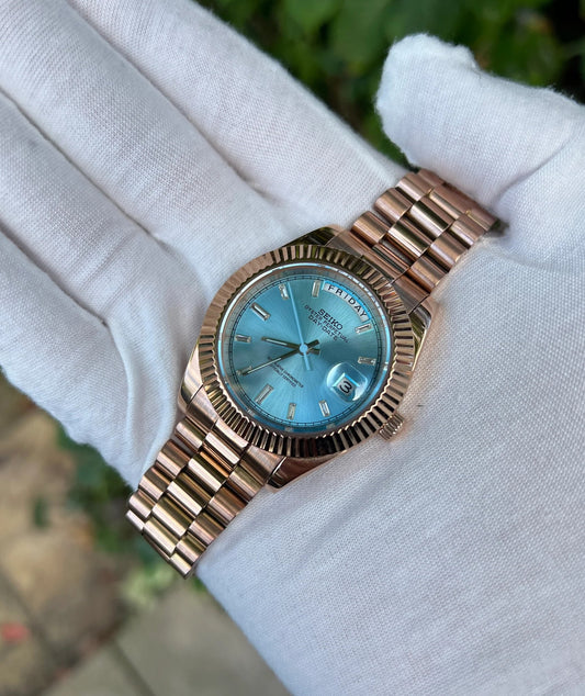 Seiko Tiffany Blue Gold Day-Date Mod