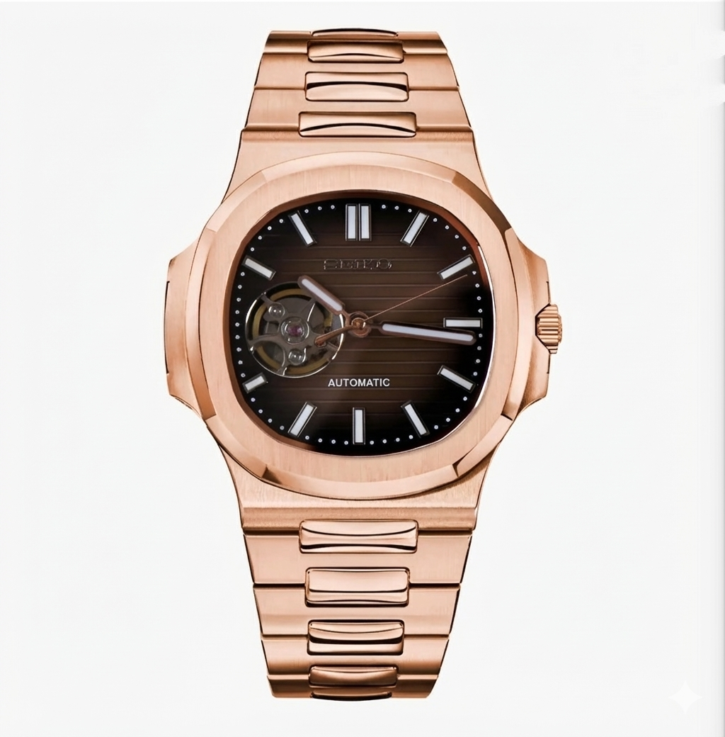 NAUTILUS MOD ROSE GOLD (Brown DIAL OPEN HEART )