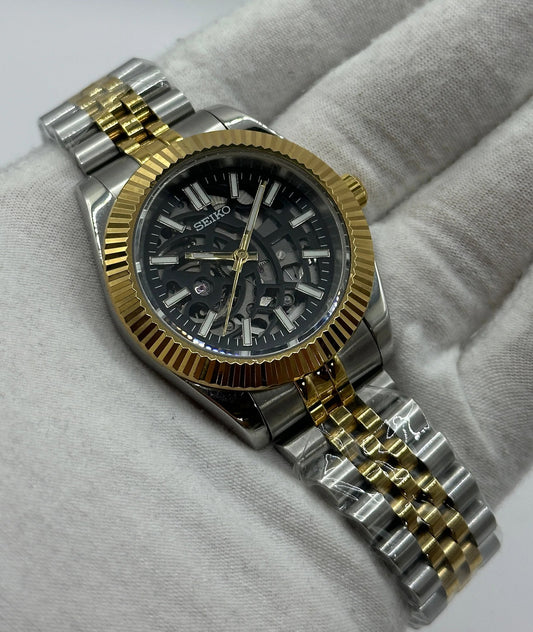 Seiko DateJust Skeleton Gold Mod