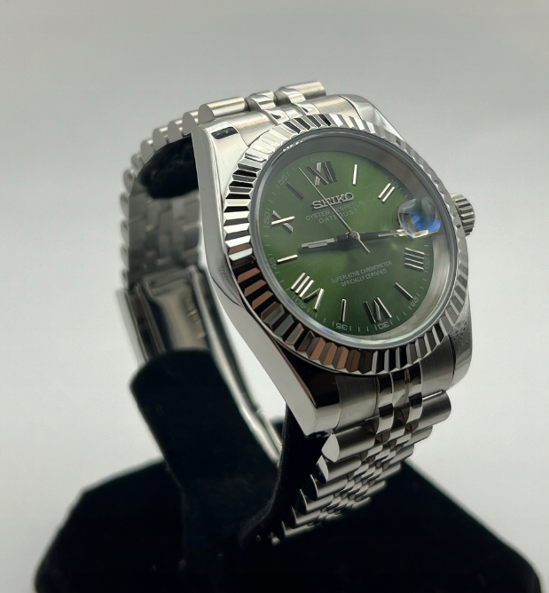 Seiko Roman Green Datejust Mod