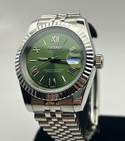 Seiko Roman Green Datejust Mod