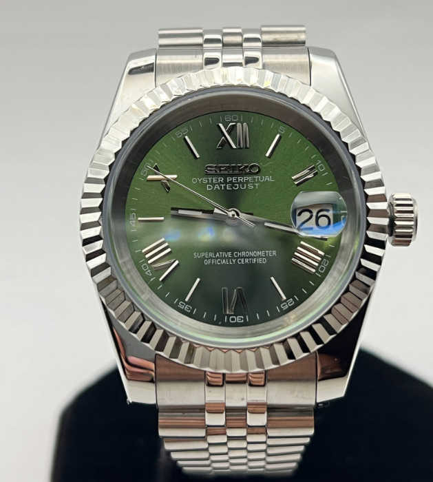 Seiko Roman Green Datejust Mod