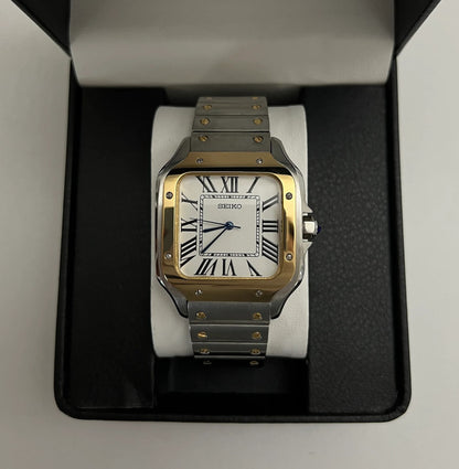 Seiko Santos Two-Tone White Dial Mod