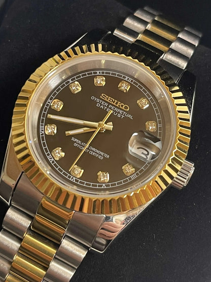 Seiko Two-Tone Gold Diamond Mod