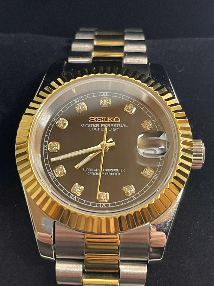 Seiko Two-Tone Gold Diamond Mod