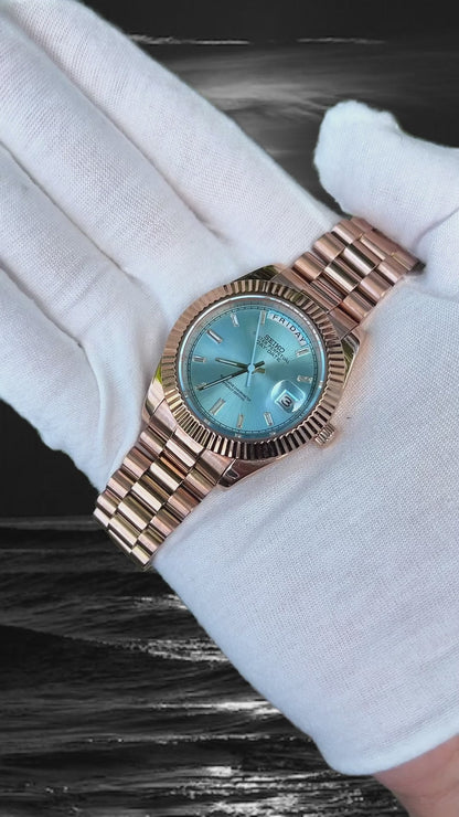Seiko Tiffany Blue Gold Day-Date Mod